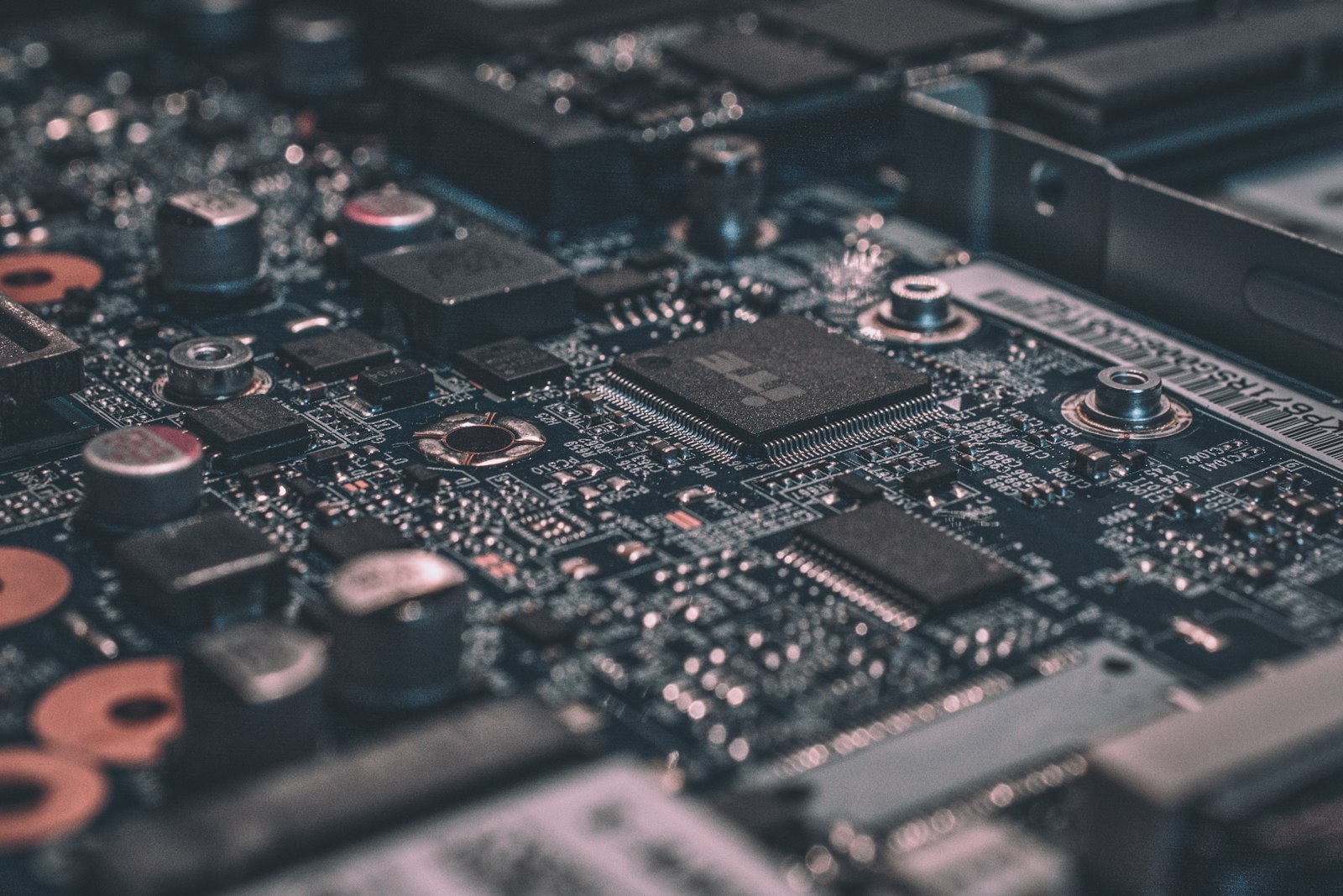 Close-up of an electronic circuit board